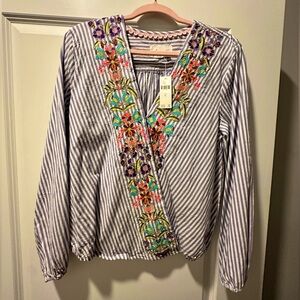 Anthropologie Blue Motif Shirt